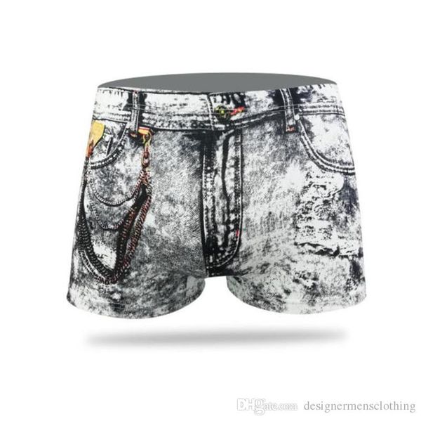

dollars jean printed mens boxers fashion designer breathable mens underpants plus size male underwear, Black;white