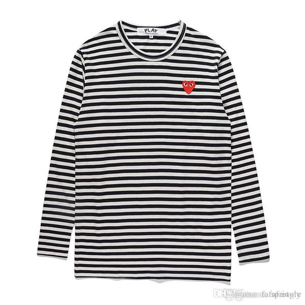 

holiday heart c030a royal blue play striped men's women com des garcons cdg play red heart long sleeve t-shirt, White