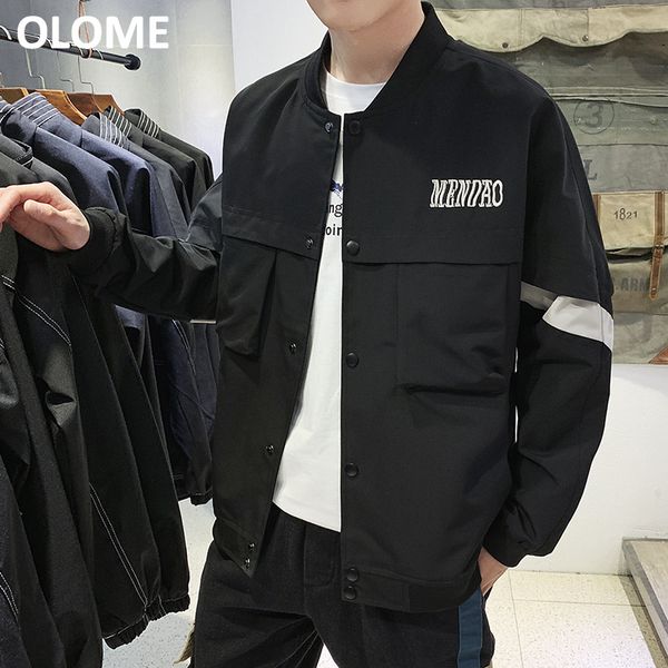 

men's jacket 2019 autumn and winter new jacket men's casual tooling korean youth baseball baseball sweater streetwear, Black;brown