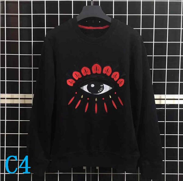 

mens hoodies sweatshirts terry tiger head printed eyes brand women hoodie with oznek letters streetwear jogger clothing 4, Black