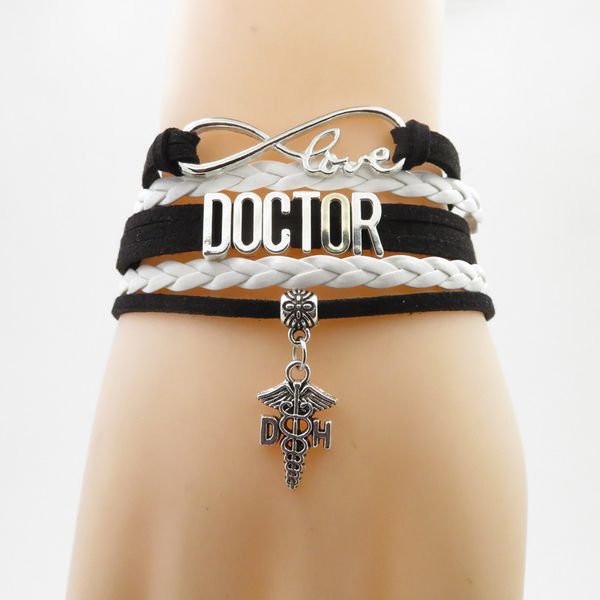 

love doctor браслет медсестра медицинский шарм шарм подарок медсестры браслеты браслет для женщин и мужчин мед студенческий докторский подар, Golden;silver