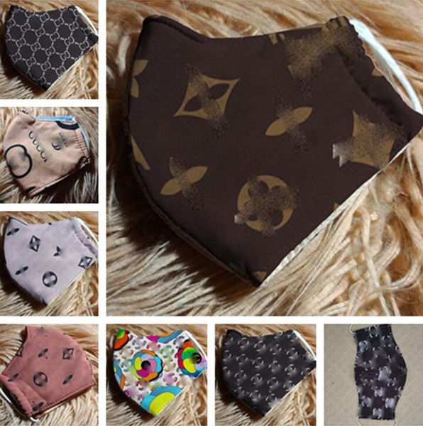 

fashion face masks cartoon letters print masks for women men double layers silk facemask half face mouth cover cycling protector d8307, Blue