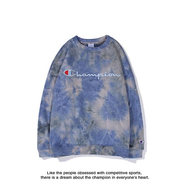 

champions designer luxury mens hoodies tide brand sweatshirt fashion gradient rainbow color embroidery logo couple wild hoodies, White;black