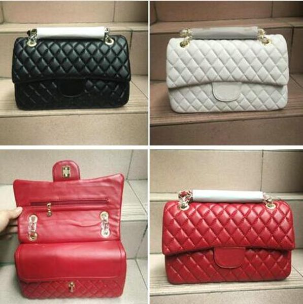 

De igner quilted lamb kin turn lock chain houlder handbag women fa hion black red white plaid marmont me enger bag