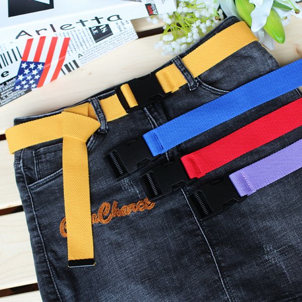 

dhl 200pc casual female waist belt fashion colorful canvas candy color comfortable slender adjustable belt