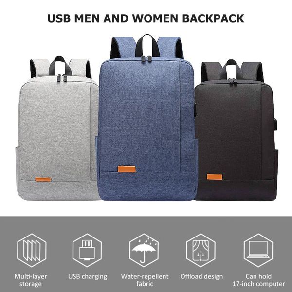 

casual backpack men bagpack women usb charging lapback pack student fashion casual schoolbag travel rucksack dropshipping