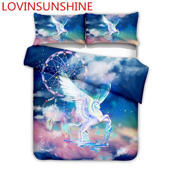 

3d printed colorful animal unicorn comforter bedding sets single twin double full  king cal king galaxy duvet covers 2/3pc