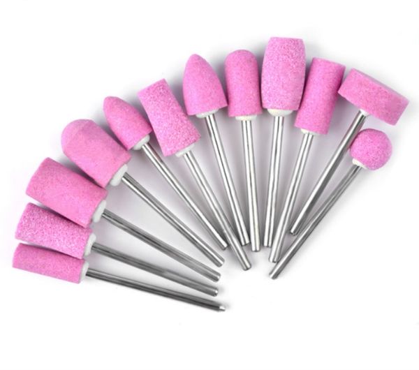 

12pcs ceramic nail drill bits electric manicure head replacement device for pedicure mill cutter nail files 100sets