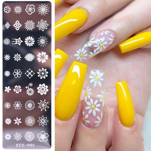 

nail stamping plates lace flower patterns nail art tools polish transfer stencils manicure image tools, White