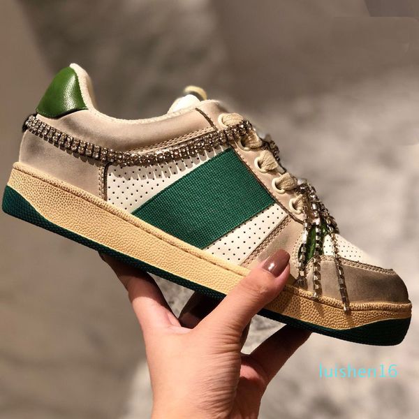 

dirty version new season shoe fashion women shoes men's leather lace up platform sole sneakers white black casual shoes l16