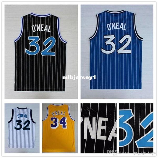 

retro oneal jersey stitched 32 o'neal retro basketball jersey #34 oneal shirt fast shipping ncaa college, Black;blue