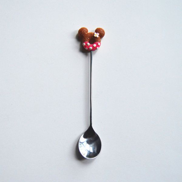 

candy small mini 304 stainless steel doughnut donuts coffee spoon fruit stirring spoon teaspoon dessert tea spoon tableware