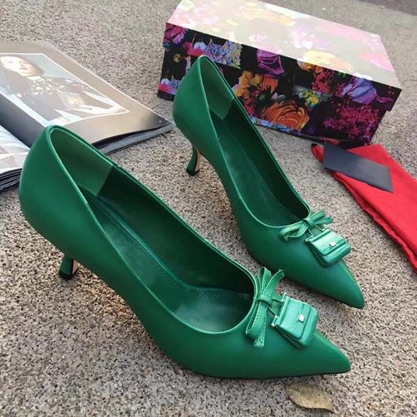 

with box fashion designer women shoes fashion women wedding party dress shoes 6.5cm .5cm leather pointed toes pumps dress shoe, Black