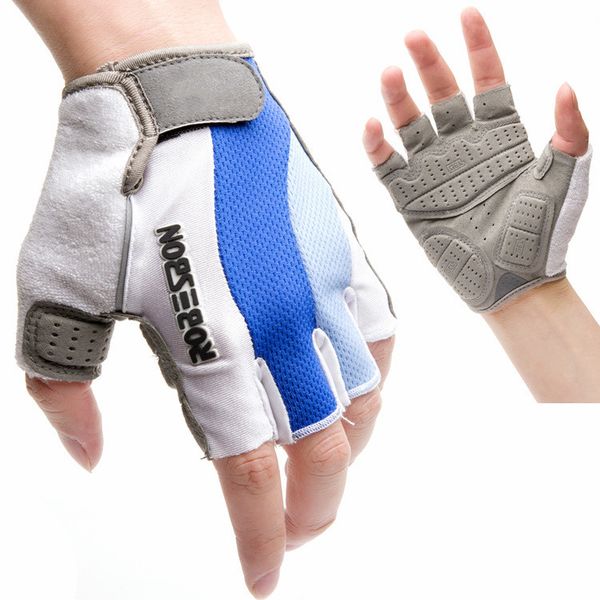 

cycling gloves super breathable pad short finger bicycle / blue and white half finger gloves road bike glove, Black