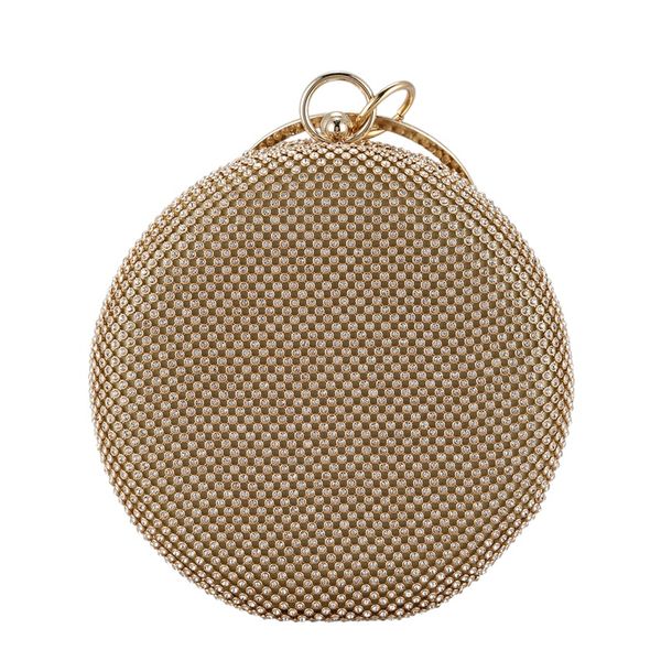 

ljl-crystal bag simple bridal wedding purse shining cross body tote women evening party crystal shoulder bag diamond circle roun