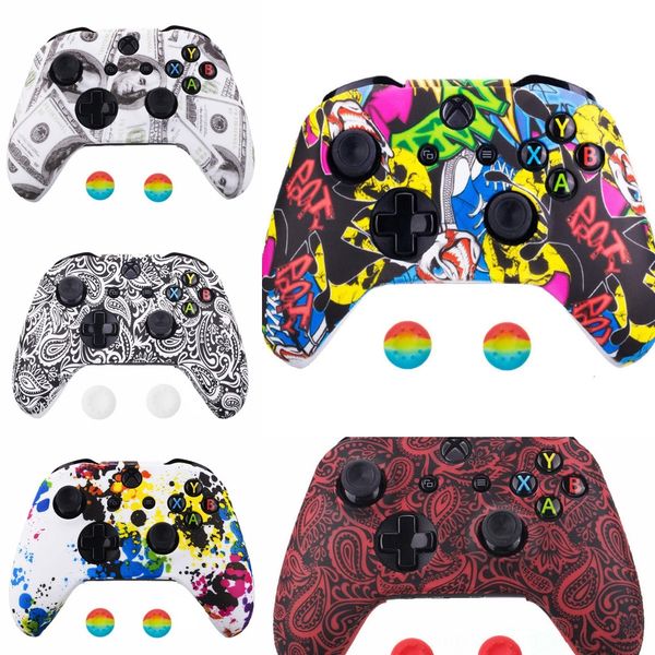 

lxfcf one soft silicone flexible xone rubber skin case cover for xbox camouflage slim controller grip cover xb-one waterproof anti-dust