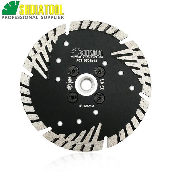 

shdiatool m14 flange dia5"/125mm diamond saw blade cutting discs deep teeth protect the core for granite marble masonry concrete