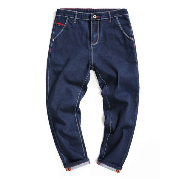 

men's distressed ripped skinny jeans fashion designer slim motorcycle biker causal denim long pants hip hop men jeans, Blue