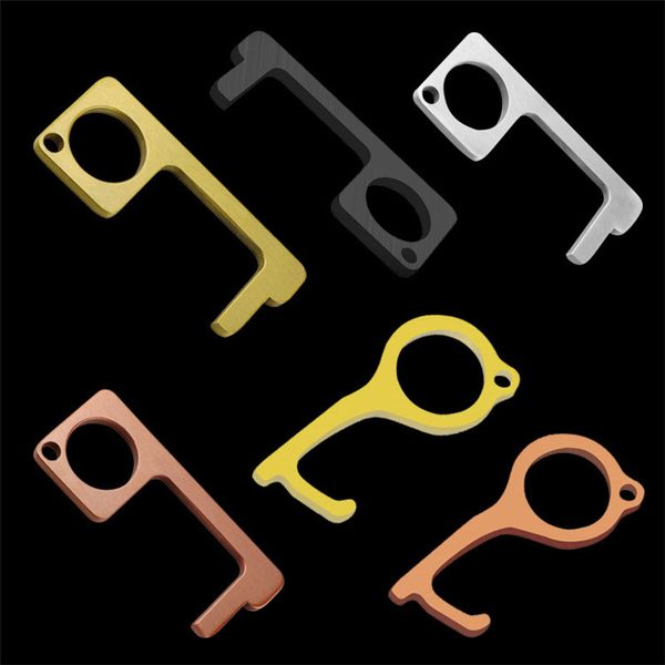 

34 style metal safety touch-less door opener stylus key hook hands door handle stylus key chain t9i00353
