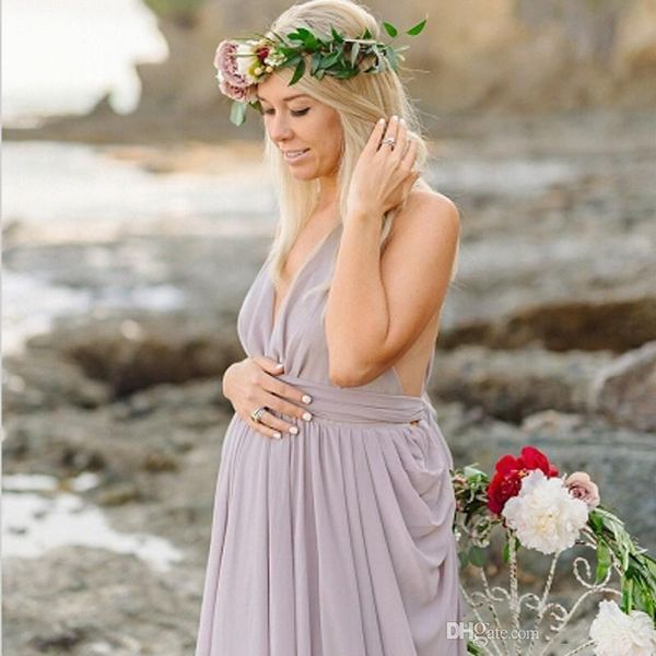 

halter neckline pregnant evening dress draped chiffon a-line open back purple color floor length long evening dress for pregnancy, Black;red