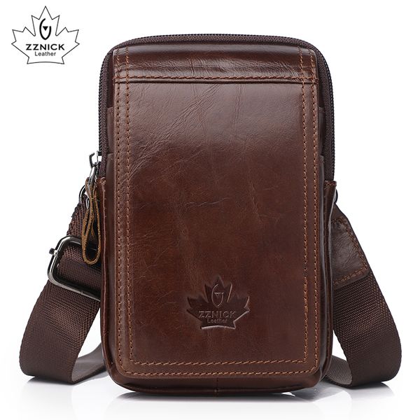 

genuine leather belt bag small phone bags man 2019 belt bags diagonal cross leather waist packs men's bag fashion flap zznick