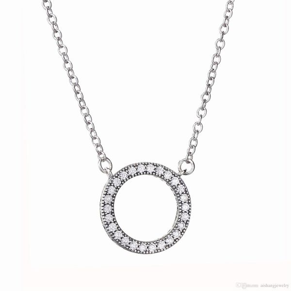 

2019 ztung pdn2 classic 925 sterling silver 50cm necklace with pendant fine jewelry single circle fits pandora pendant necklace