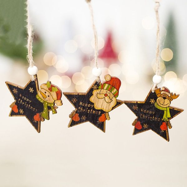 

1pc cute christmas wooden pendants ornaments diy wood crafts blackboard gift for xmas tree ornament christmas party decorations