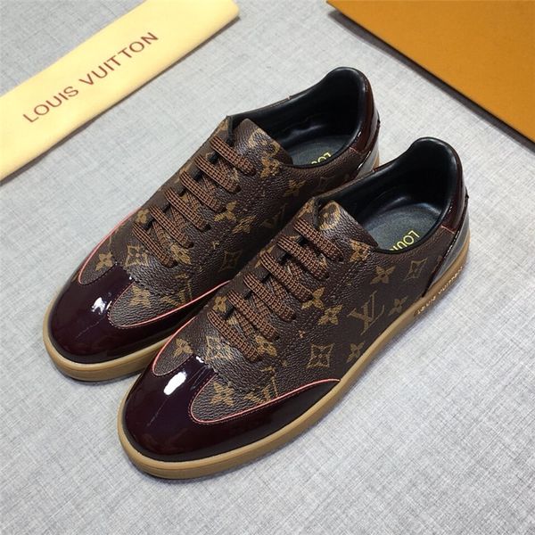 

8 louis vuitton gucci brand luxury men casual leather walking sports trainer sneaker running shoes with box a008, Black