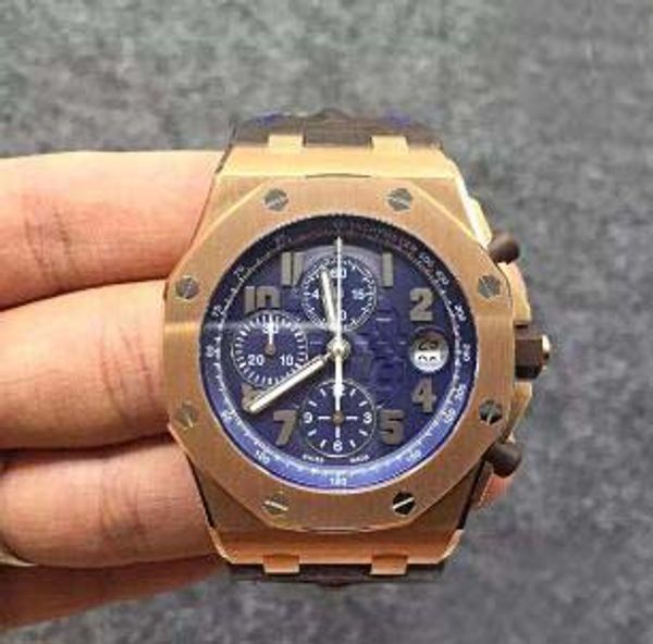 

luxury royal oak offshore 7750 3126 wristwatch swiss automatic mechanical movement sapphire rose gold 316l steel leather strap men watch, Slivery;brown