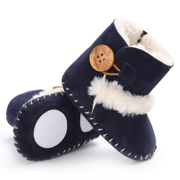 

2019 whole sale winter 0-1 years old girl baby boot black plus velvet warm non slip baby shoes 11 12 13 cm