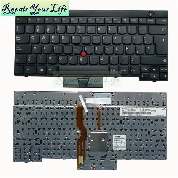 

lapkeyboard sp spanish for lenovo t430 t530 x230 t430i t430s l430 w530 04x1211 0c01895 mp-11c26e0-4421w black original