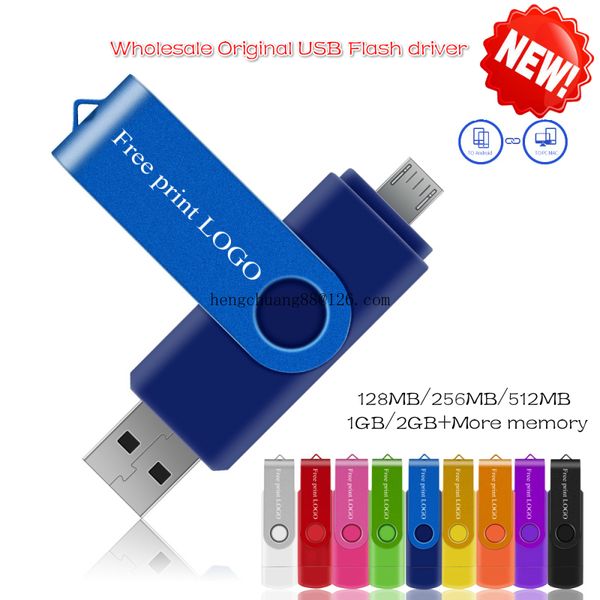 50pack USB Flash Drives Otg Pen drive128MB 256MB 512MB 1GB 2GB Logo Pendrive Personalizado USB Stick para smartphone thumb armazenamento salto disco