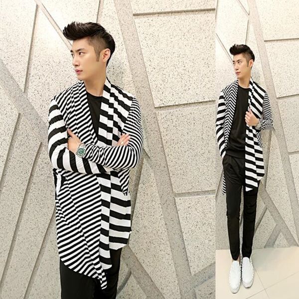 

selling fashion striped long mens cardigans spring autumn knitted cotton cardigan shirts homme men casual jersey hombre, White;black