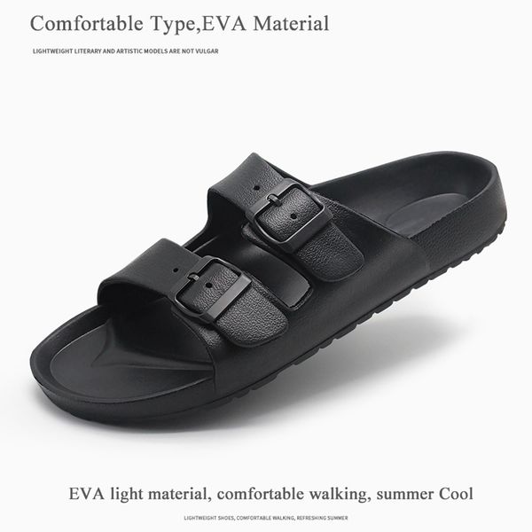 

fznyl men sandals summer beach walking breathable soft shoes buckle strap design male casual flip flops classic black sandalias mx200617