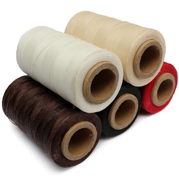 

durable 260 meters 1mm 150d leather waxed thread cord for diy handicraft tool hand stitching thread color random, Black;white