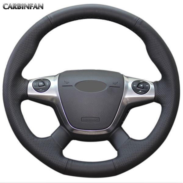 

black artificial leather car steering wheel cover for focus 3 2012-2014 kuga escape 2013-2016