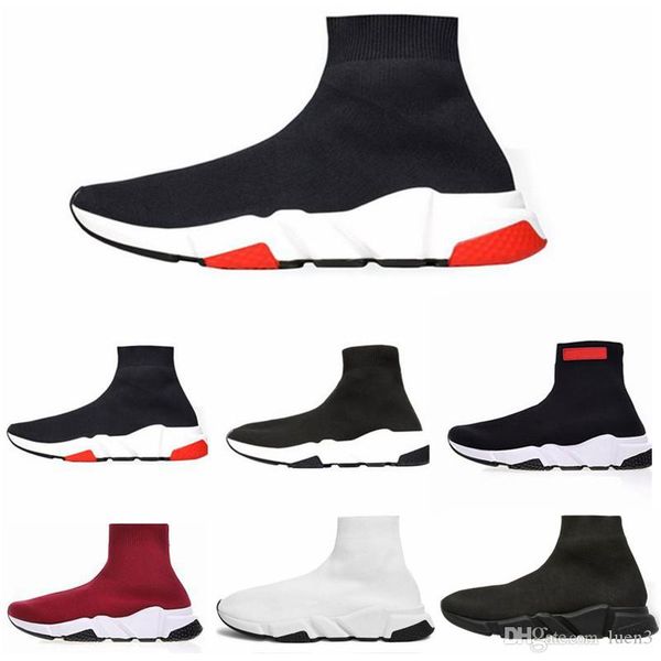 

new paris speed runner knit sock shoe original luxury trainer runner sneakers race mens women sports shoe without box, Black