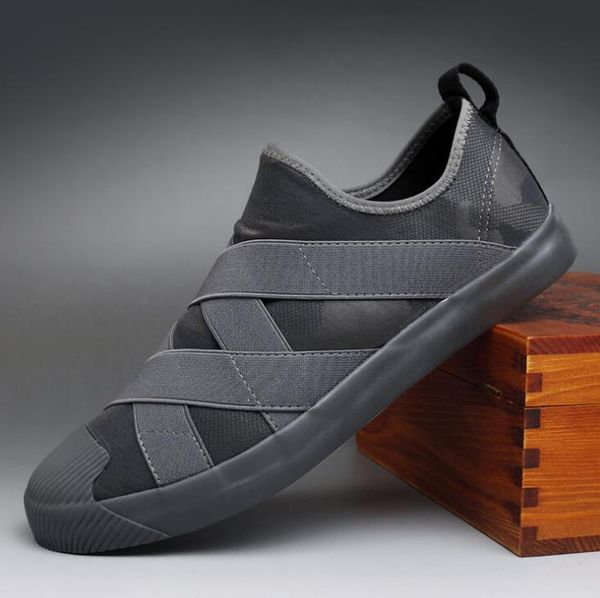 

2020 spring new fashion men canvas ligature camouflage casual shoes trend shoes man cool loafers, Black