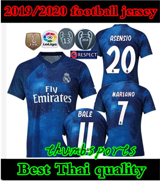 

2019/2020 real madrid ea sports soccer jerseys asensio modric soccer jersey football shirt ramos camiseta 19 20 real madrid third red maillo, Black;yellow