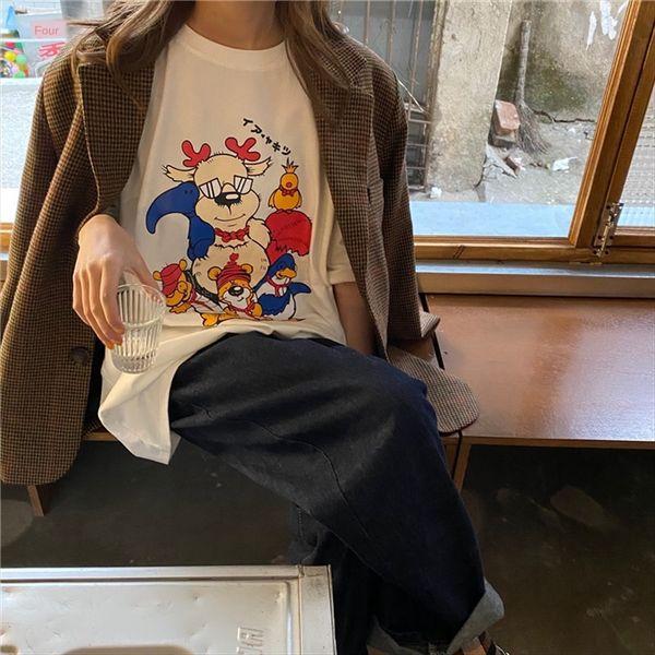

interesting and cute animal medium and short animal long cute long sleeve sleeve t skirt, White