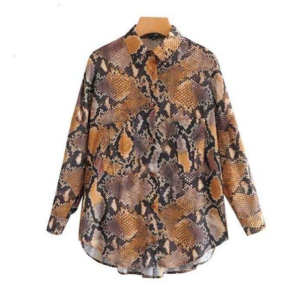 

дизайнер женщины блуза змея сыпучие печати стильная блузка с длинным рукавом крупногабаритные turn воротник рубашки женский повседневный пли, White