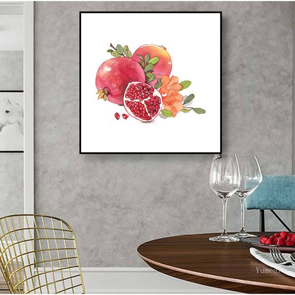 

modern watercolor red rose green plant retro canvas painting poster print living room aisle stud wall art picture unique decor