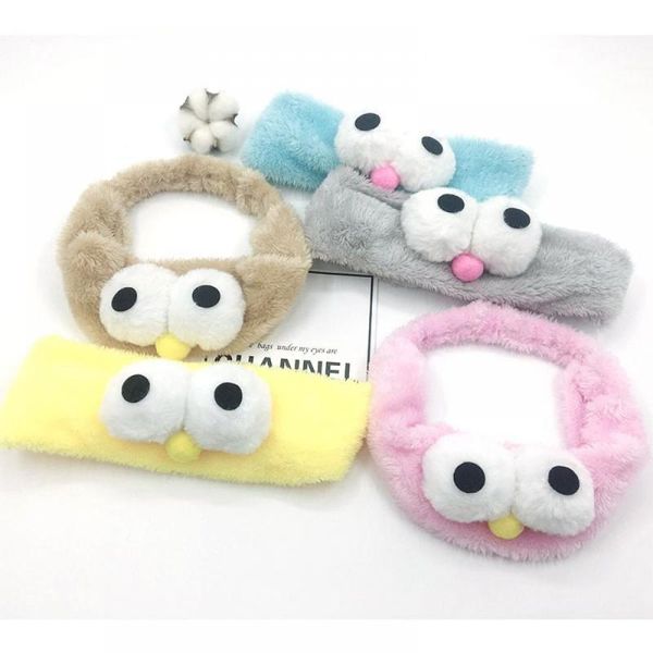 

cute big eyes women headband turban girls elastic makeup hairband candy color wash face knot head wrap, Slivery;white