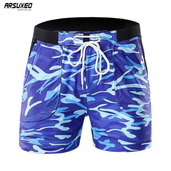 

arsuxeo summer men's beach board shorts breathable quick dry swim trunks swimwear surfing sports casual shorts with pocket l01