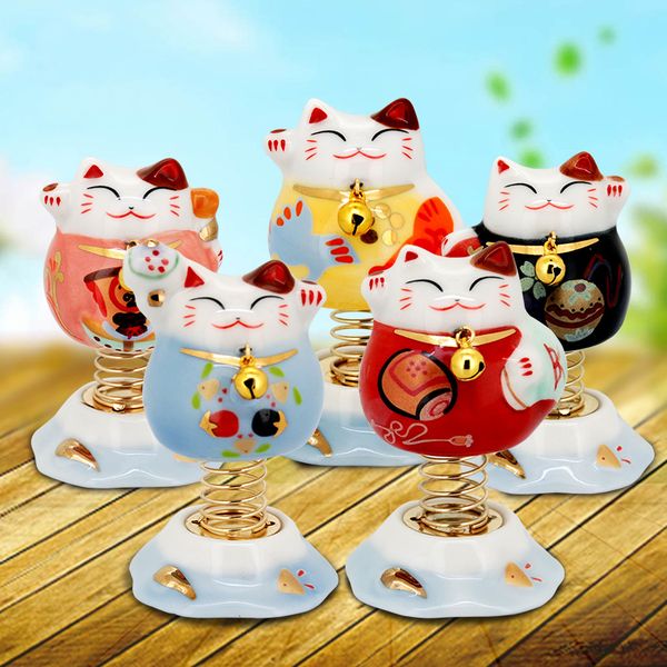 

auspicious cat spring base car supplies cat cat cute ceramic ornaments christmas, halloween, party small gifts creative home decoration