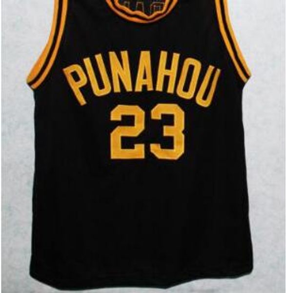 

custom men youth women vintage barack obama 23 punahou college basketball jersey size s-6xl or custom any name or number jersey, Black