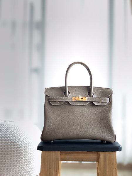 

half handmade with wax line original design grey 30cm togo skin brinkin hanbag,many colors with different size on website or instagram