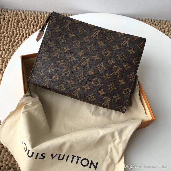 

toiletry pouch designer fashion brown clutch cosmetic purse beauty luxury travel bag mini pochette accessories monogramed canvas