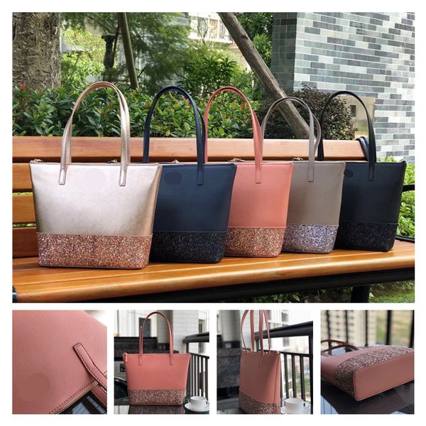 

purses brand women ks classic stars shopping bag handbags pu lady handbags fashion totes woman shoulder bags 5 color c52808, Black