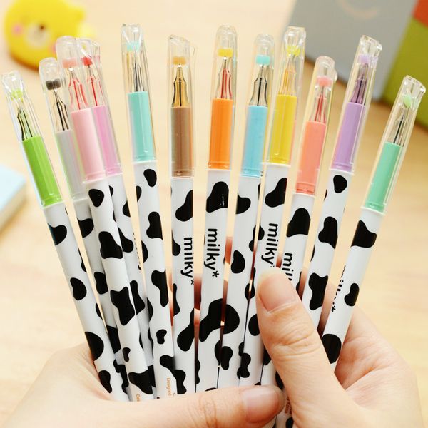 

milky gel pen cow pens canetas escolar japanese stationery zakka papelaria office material school supplies
